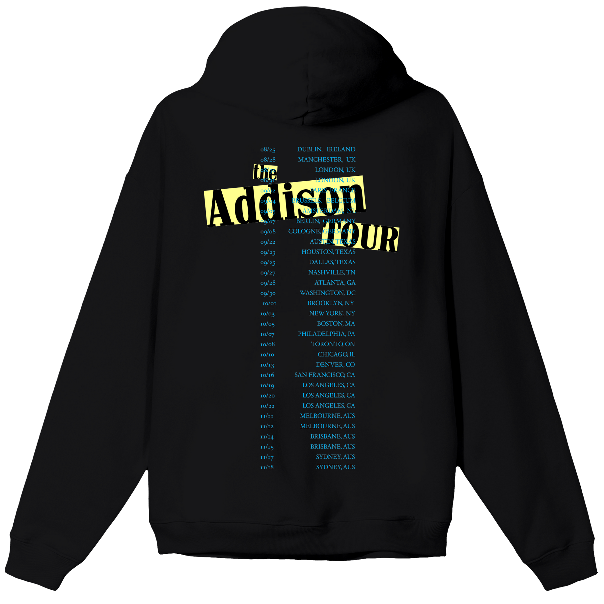 Addision Rae Block Name Pop Art Hoodie - Black | Addison Rae UK | Official Store